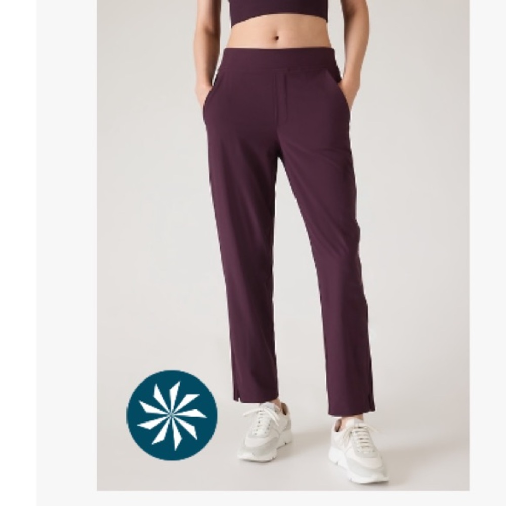 Athleta Spiced Cabernet Brooklyn Mid Rise Ankle Pants 14p